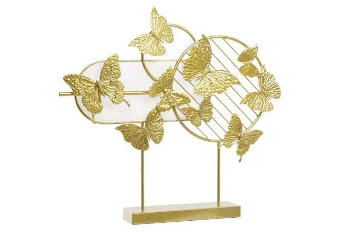DECORATION METAL 63X9X58,4 BUTTERFLIES GOLDEN     